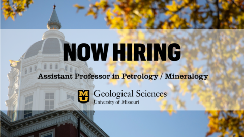Banner reads Now Hiring Assistant Professor in Petrology / Minerology